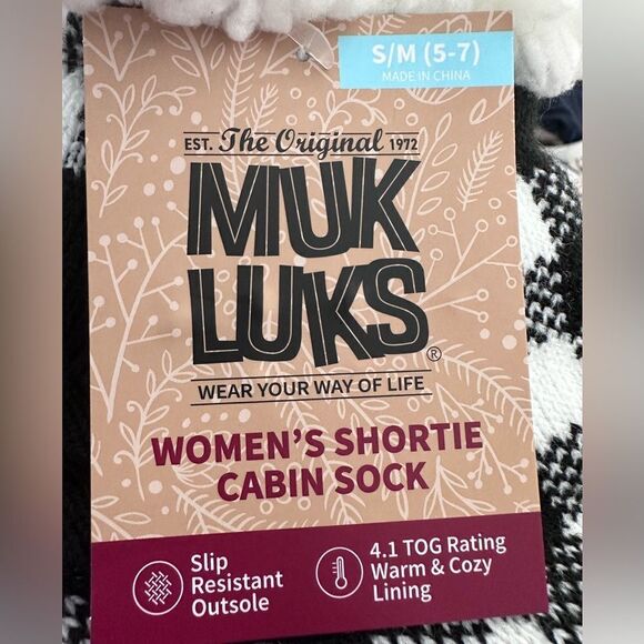 NWT Muk Luks Women’s Shortie Cabin Sock (Small 5-7) - Picture 5 of 5